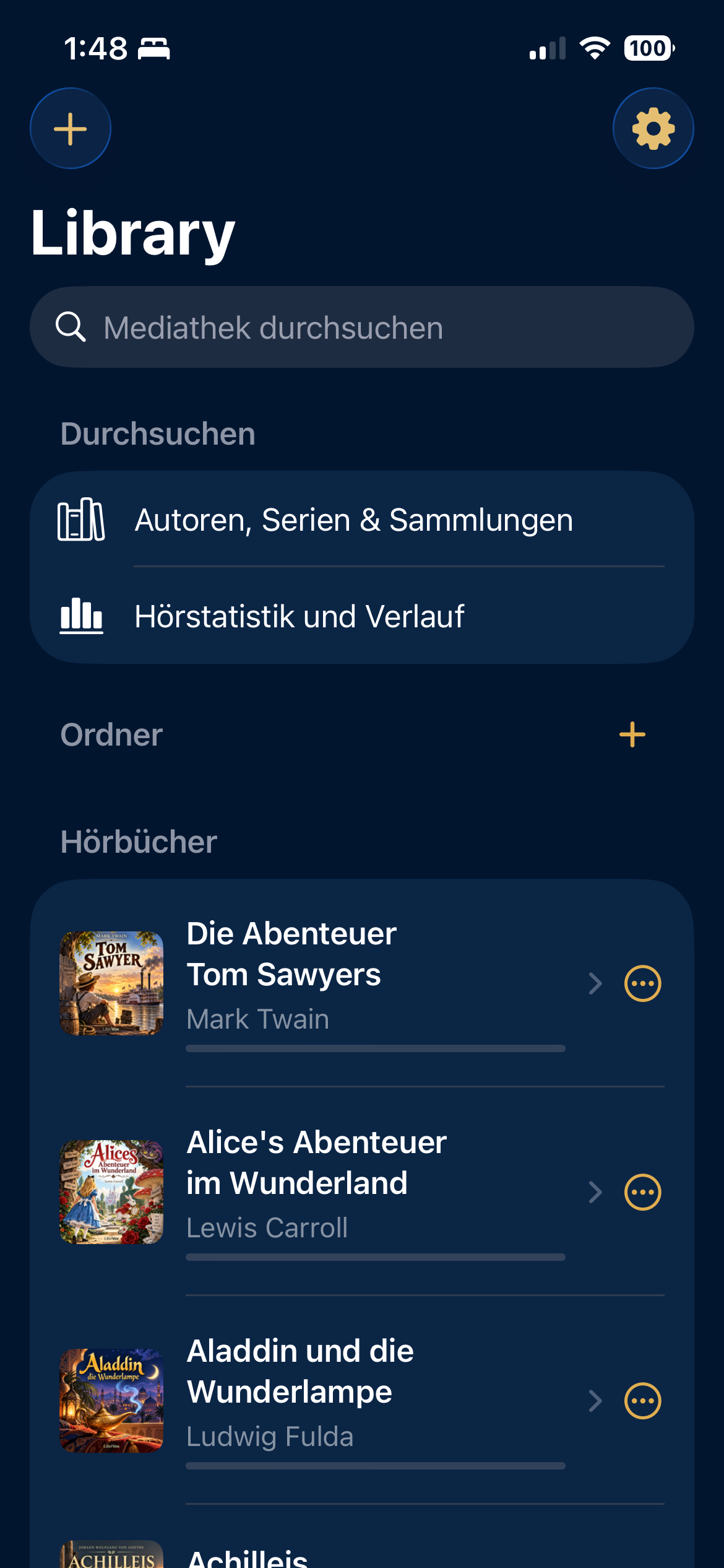 Kirshigo-Bibliothek auf einem iPhone