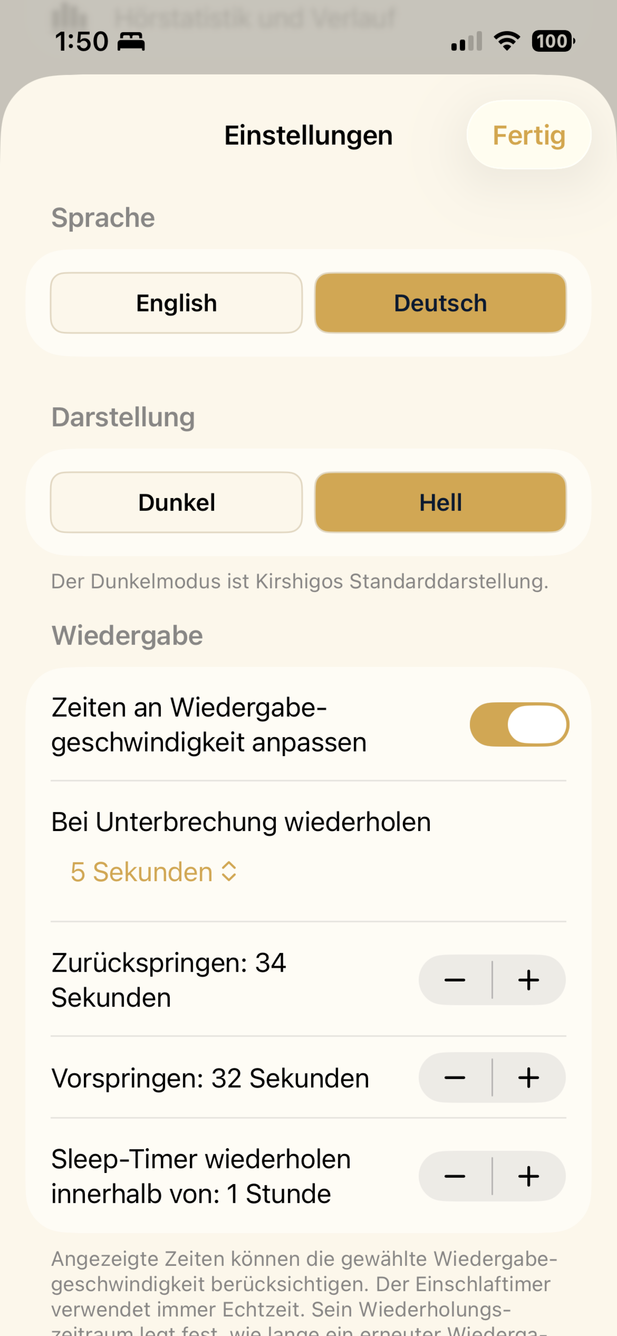 Kirshigo auf dem iPhone